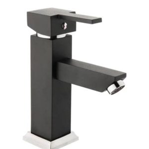 KARE SABİT LAVABO BATARYASI SİYAH